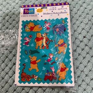 Vintage Hallmark Disney WINNIE THE POOH Sticker Sheet. 1 sheet